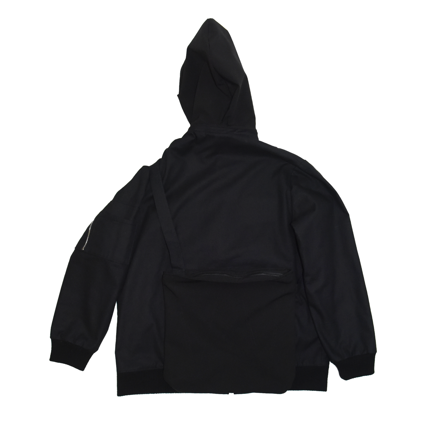 Technical Bomber Jacket with Detachable Bag & Hood