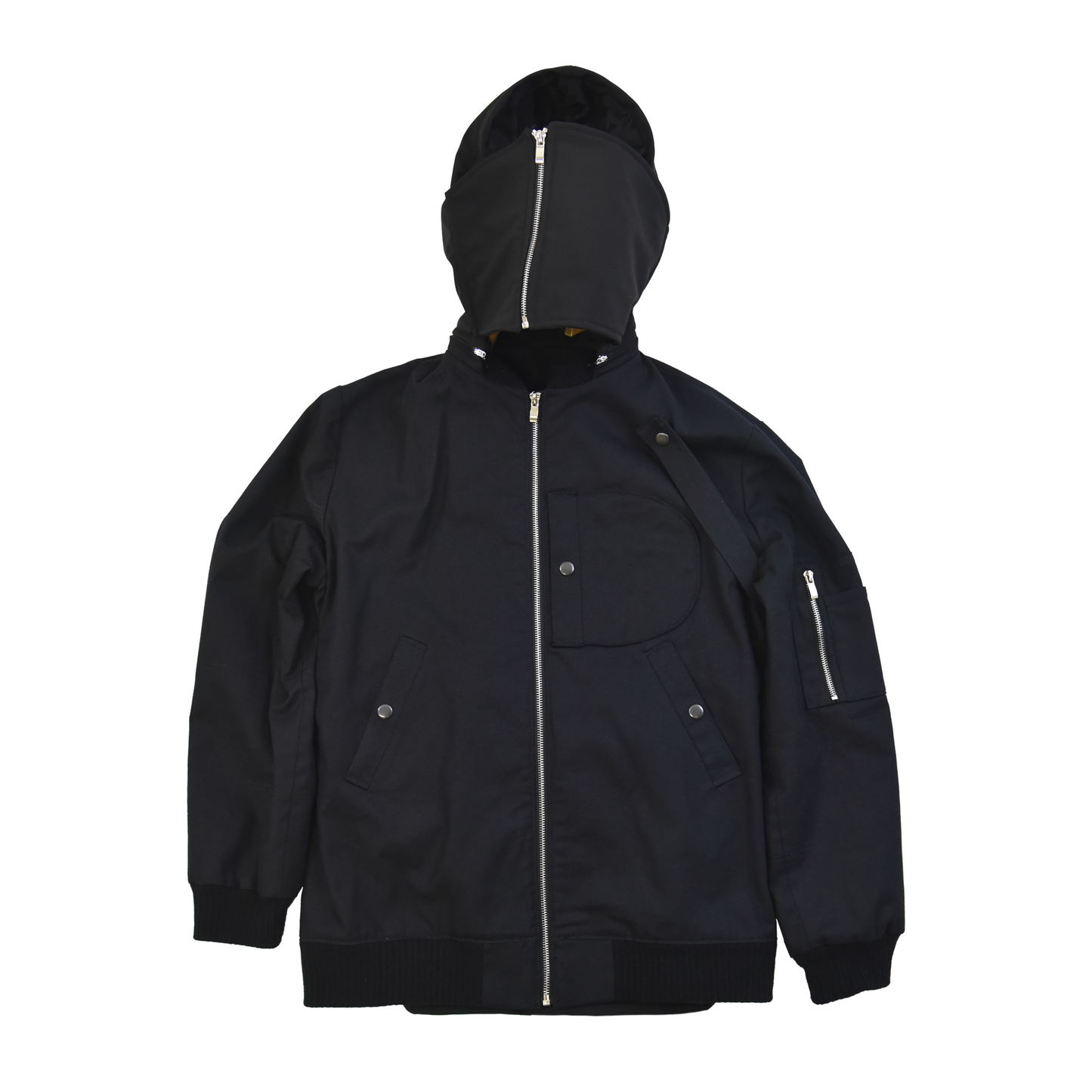 Technical Bomber Jacket with Detachable Bag & Hood