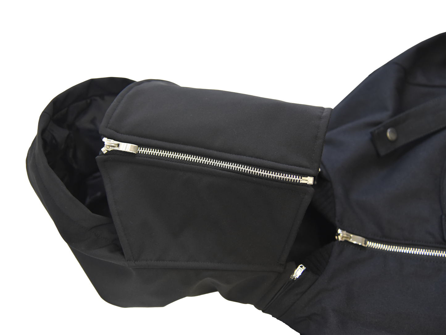 Technical Bomber Jacket with Detachable Bag & Hood